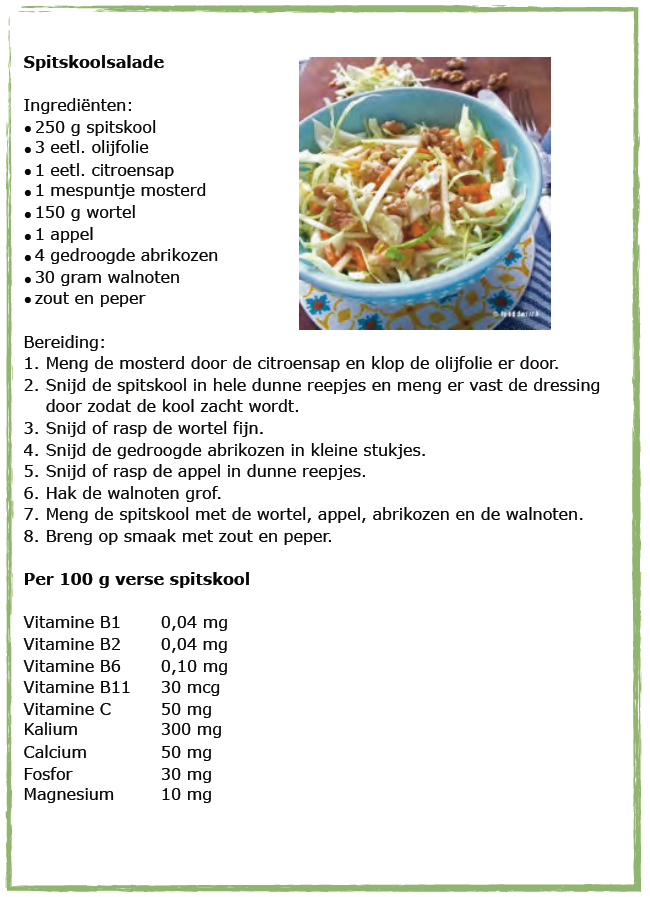 Recept Spitskoolsalade