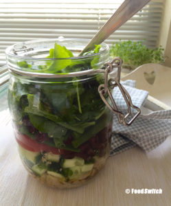 Salade in een pot